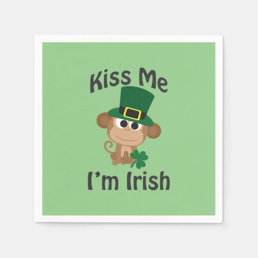 キスアイリッシュ！サル スタンダードカクテルナプキン (正面)