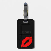 キスカスタムリップブラックレッドリップスティックフローズモノグラム ラゲッジタグ (裏面縦)