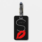 キスカスタムリップ黒赤口紅スミスモノグラム ラゲッジタグ (裏面縦)