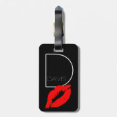 キスカスタムリップ黒赤口紅デービスモノグラム ラゲッジタグ (裏面縦)