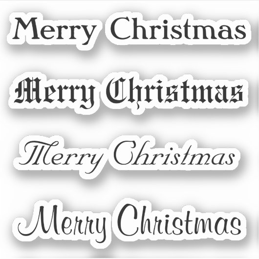 キスカットカスタムグリーティングx4 #5 (メリークリスマス) シール (正面)