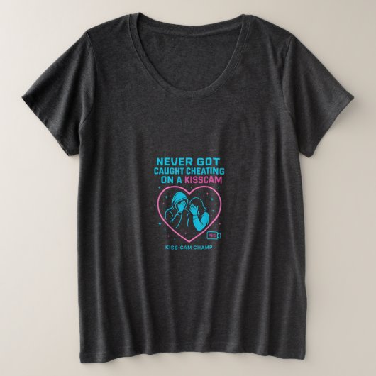 キスカムで浮気してもバレなかったネオンアート プラスサイズTシャツ (デザイン正面)