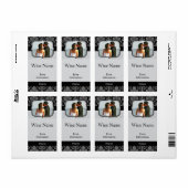 キスクラシック付きブラックパターンドワインラベル ラベル (フルシート)