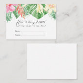 キスゲームトロピカルハワイアンブライダルシャワーゲーム エンクロージャーカード (正面/裏面)