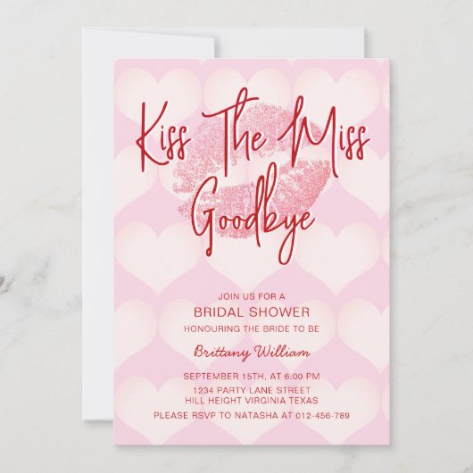 キスザグレ恋しく思ーヴァレンティネスブライダルシャワー 招待状 (正面)