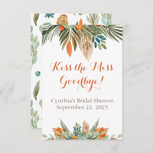 キスザグ恋しく思バイブライダルシャワーリップバルム 招待状 (正面/裏面)