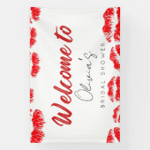 キスザバイ恋しく思ザーブライダルシャワーウェルカムサイン 横断幕 (縦)
