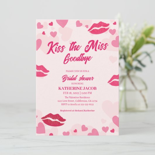 キスザバイ恋しく思ターバレンタインブライダルシャワー 招待状 (スタンド正面)