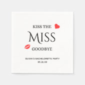 キスザ恋しく思グレーフブライダルシャワーバチェロレッテ スタンダードカクテルナプキン (正面)