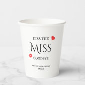 キスザ恋しく思グレーフブライダルシャワーバチェロレッテ 紙コップ (正面)