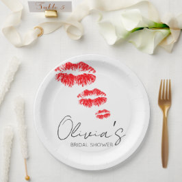 キスザ恋しく思バイブライダルシャワー ペーパープレート