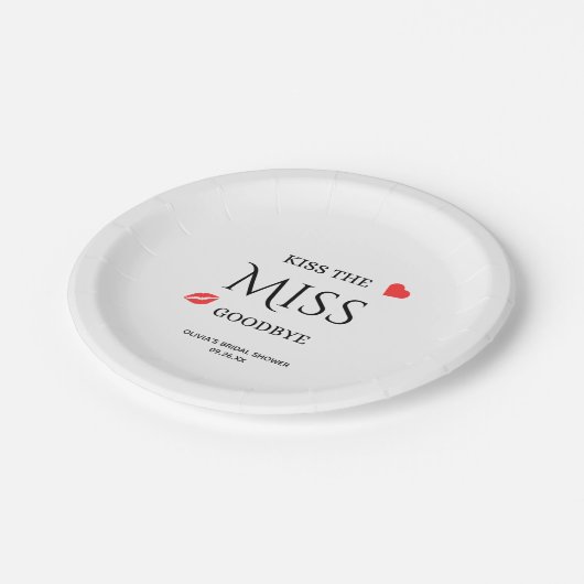 キスザ恋しく思バイブライダルシャワー ペーパープレート (アングル)