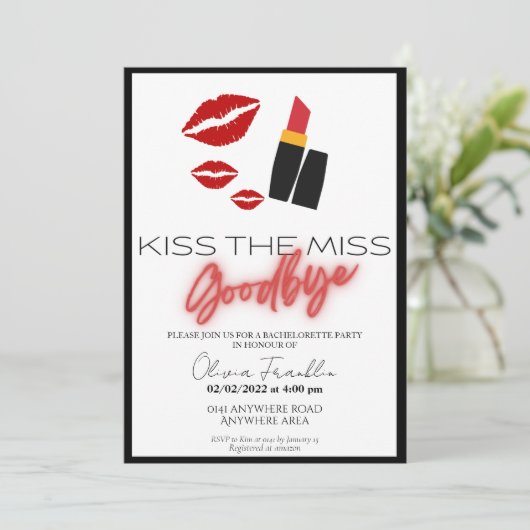 キスザ恋しく思バイブライダルシャワー 招待状 (スタンド正面)