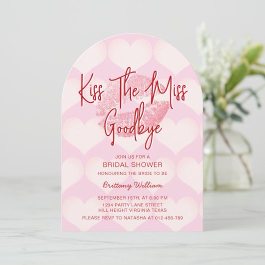 キスザ恋しく思ヴァレンティンズブライダルシャワー招待状 招待状 (スタンド正面)