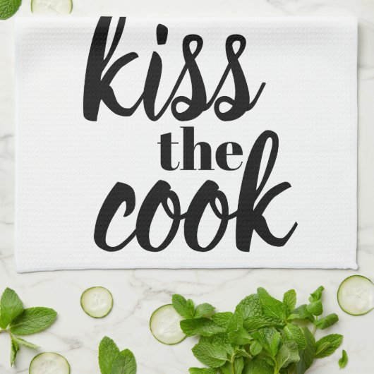 キスザ調理師グリーンカエル王冠おもしろい キッチンタオル (折り畳み)