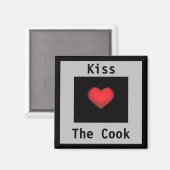 キスザ調理師グレー&ブラックマグネット マグネット (正面/裏面)