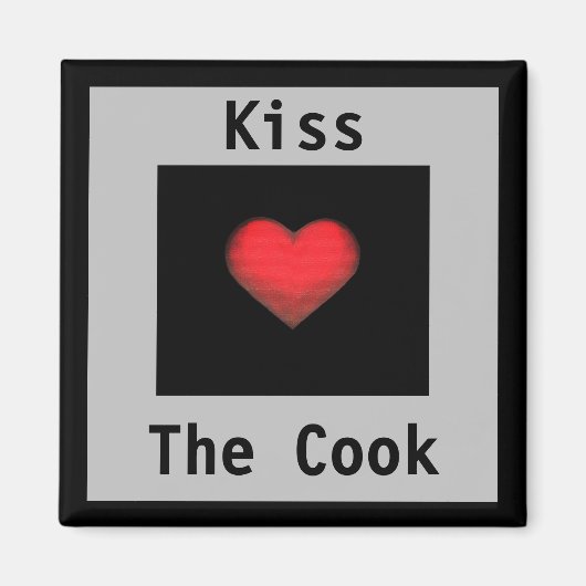 キスザ調理師グレー&ブラックマグネット マグネット (正面)