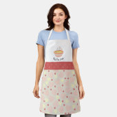 キスザ調理師コージーキッチンハートアダルトエプロン エプロン (着用した状態)