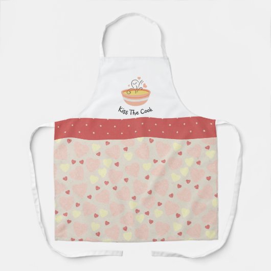 キスザ調理師コージーキッチンハートアダルトエプロン エプロン (正面)