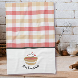 キスザ調理師コージーキッチンプレイド キッチンタオル