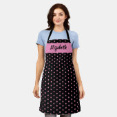 キスザ調理師フードシェフキッチンベイカー水玉模様 エプロン (着用した状態)