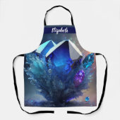キスザ調理師フードシェフキッチンBBQベイカークリスタル エプロン (正面)