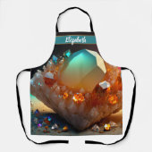 キスザ調理師フードシェフキッチンBBQベイカークリスタル エプロン (正面)