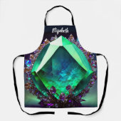 キスザ調理師フードシェフキッチンBBQベイカークリスタル エプロン (正面)