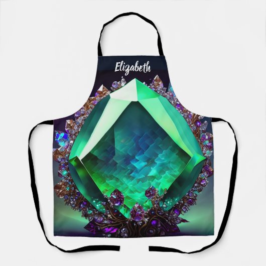 キスザ調理師フードシェフキッチンBBQベイカークリスタル エプロン (正面)