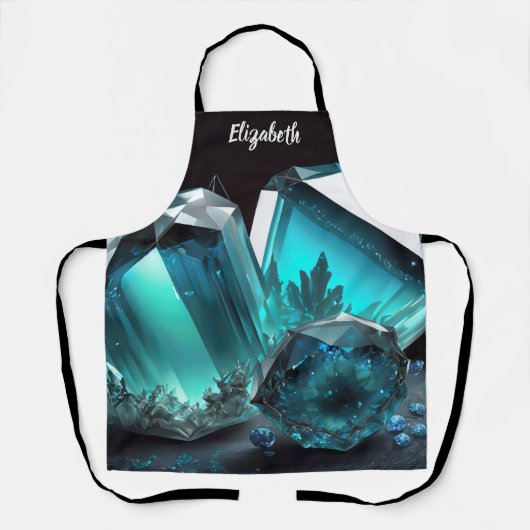 キスザ調理師フードシェフキッチンBBQベイカークリスタル エプロン (正面)