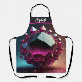 キスザ調理師フードシェフキッチンBBQベイカークリスタル エプロン (正面)