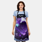 キスザ調理師フードシェフキッチンBBQベイカークリスタル エプロン (着用した状態)