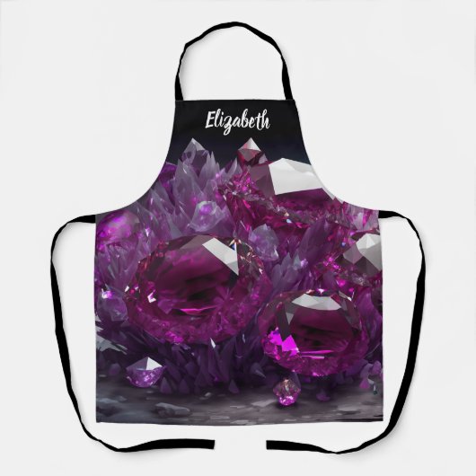キスザ調理師フードシェフキッチンBBQベイカークリスタル エプロン (正面)