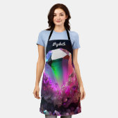 キスザ調理師フードシェフキッチンBBQベイカークリスタル エプロン (着用した状態)