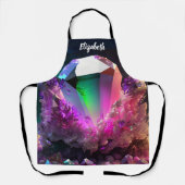 キスザ調理師フードシェフキッチンBBQベイカークリスタル エプロン (正面)