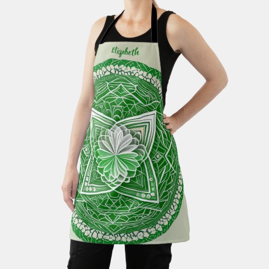 キスザ調理師フードシェフキッチンBBQベイカーグリーン エプロン (インサイチュ)