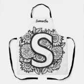 キスザ調理師フードシェフキッチンBBQベイカーモノグラム エプロン (正面)