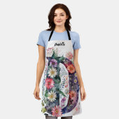 キスザ調理師フードシェフキッチンBBQベイカーモノグラム エプロン (着用した状態)