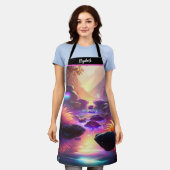 キスザ調理師フードシェフキッチンBBQベーカーファンタジー エプロン (着用した状態)