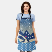 キスザ調理師フードシェフキッチンBBQベーカー冬 エプロン (着用した状態)