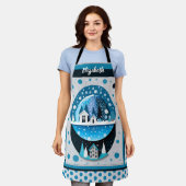 キスザ調理師フードシェフキッチンBBQベーカー冬 エプロン (着用した状態)