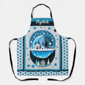 キスザ調理師フードシェフキッチンBBQベーカー冬 エプロン (正面)