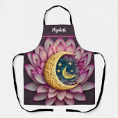 キスザ調理師フードシェフキッチンBBQベーカー月 エプロン (正面)