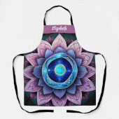 キスザ調理師フードシェフキッチンBBQベーカーLotus エプロン (正面)