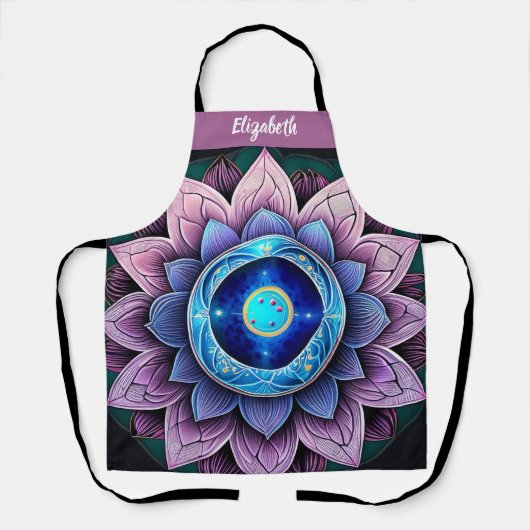 キスザ調理師フードシェフキッチンBBQベーカーLotus エプロン (正面)