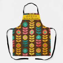 キスザ調理師レトロフローラルパタパーソナライズされたーン