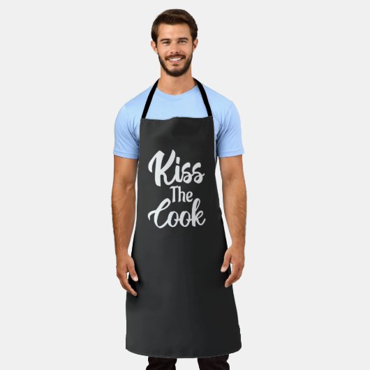 キスザ調理師、おもしろい調理師ノベルティギフト エプロン (着用した状態)