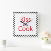 キスザ調理師 スクエア壁時計 (ホーム)