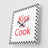 キスザ調理師 スクエア壁時計 (傾斜)