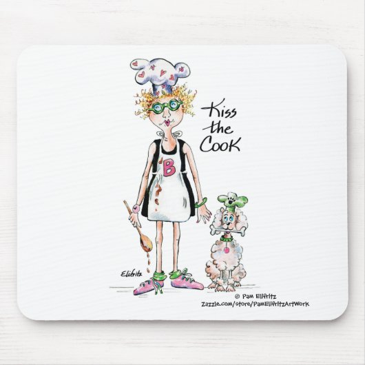 "キスザ調理師"スケッチ彼女は疲れている、親切である マウスパッド (正面)